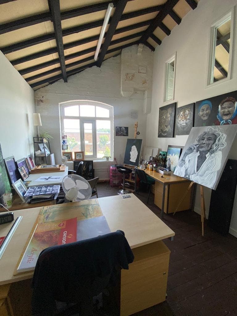 Emma, Alison and Neringa use a shared studio space at Open Source Arts to create a hub for shared and individual creativity.
