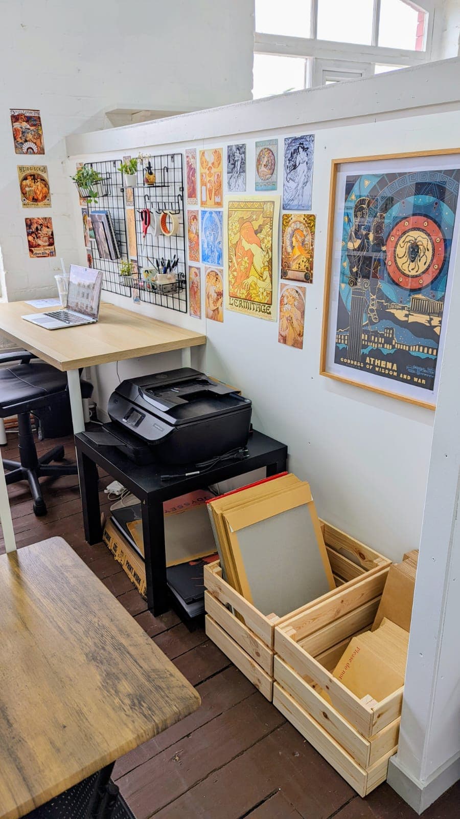 Graphic designer Fran Haslam makes use of a studio at Open Source Arts.
