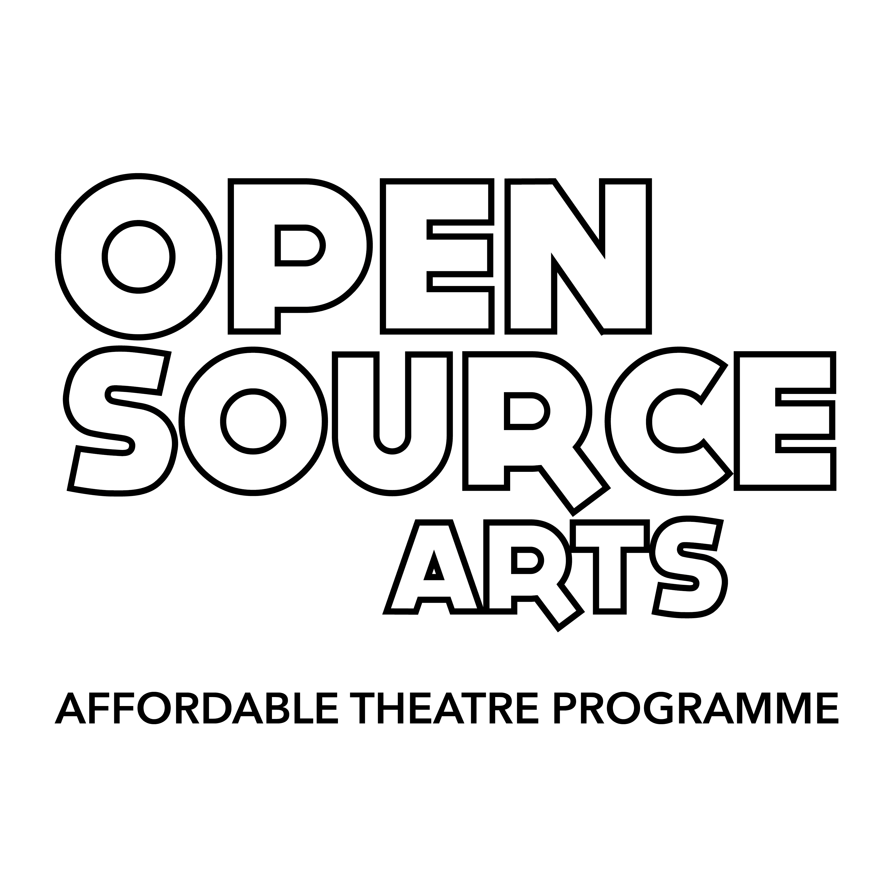 Open Source Arts logo in outline, with the words Affordable Theatre Programme beneath it.