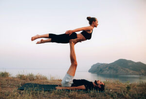 Paired acrobatic yoga