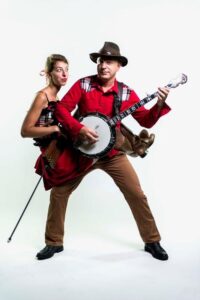 With Banjo, Bass and two voices this musical act will have you entranced or make you want to dance.