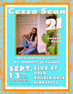 poster for Cezza's EP launch. with event details