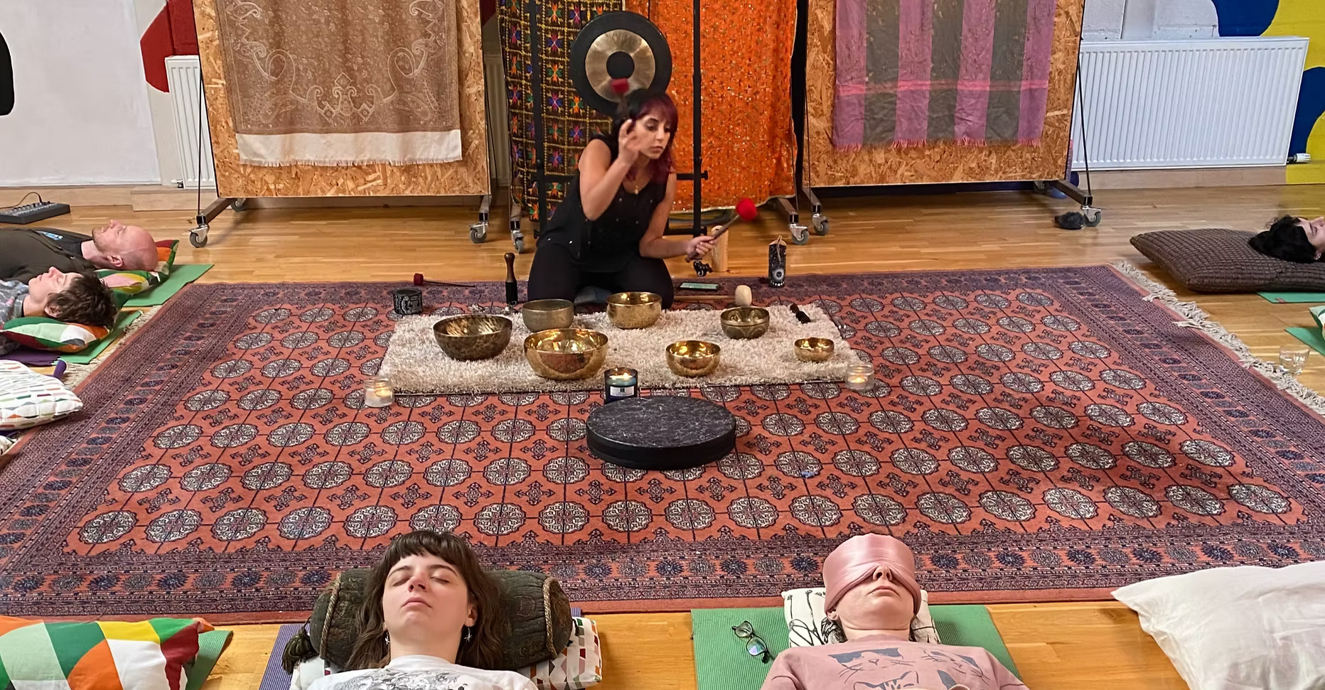 Using a variety of instruments to create a healing sound environment.